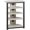 HOMCOM Corner TV Stand Entertainment Center for 29 Inch TVs with Storage Shelves Wooden & Steel Grey for Living Room