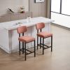 Bar Stools Set of 2, 26 inch Modern Upholstered Fabric Counter Height Barstools