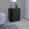 Tilden Bar Cart Sleek Mobile Cocktail Station with Built-in Bottle Storage