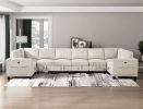 8-Piece Modular Sectional with Storage Seats, Side Pockets