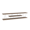 FurnisHome Store Tars Mid Century Modern Tv Stand 4 Shelves Open Storage Metal Cords Entertainment Centre 56 inch Low Tv Unit, Walnut/Chrome