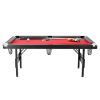 VEVOR Billiards Table, 6.3 ft Pool Table, Portable Foldable Space-Saving Table, Billiard Table Set Includes Balls, Cues, Chalks and Brush