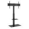 VEVOR TV Stand Mount, Swivel Tall TV Stand for 32 to 85 inch TVs, Height Adjustable Portable Floor TV Stand with Tempered Glass Base for Bedroom