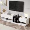 ON-TREND Sleek and Stylish TV Stand with Perfect Storage Solution, Two-tone Media Console for TVs Up to 80''