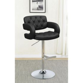 Black and Chrome Adjustable Bar Stool