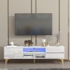 TV stand,TV Cabinet,entertainment center,TV console,media console,with LED remote control lights,UV bloom drawer panel,gold metal table legs