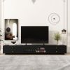 ON-TREND Luxurious TV Stand with Fluted Glass Doors, Elegant and Functional Media Console for TVs Up to 95''