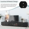 ON-TREND Luxurious TV Stand with Fluted Glass Doors, Elegant and Functional Media Console for TVs Up to 95''