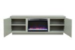 Bridgevine Home Stardust 73 inch Fireplace TV Stand for TVs up to 85 inches, Sandstone Finish