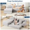 L-Shaped Sectional Couches for Living Room with Memory Foam & Steel Frame - No Assembly Convertible Sofa Bed, Corduroy Fabric Compression Sofa