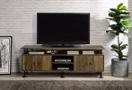 Ensata II Rustic Oak & Black Finish TV Stand