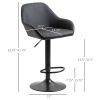 Aosom Swivel Bar Stool Collection Black PU Leather Seating Steel Base Elegant Durable