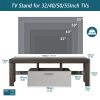 20 minutes quick assembly brown simple modern TV stand with the toughened glass shelf Floor cabinet Floor TV wall cabinet Brown + whiteTV bracket with