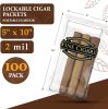 Polyethylene Cigar Bags 5 x 10; Clear Small Plastic Bags Zip Pack of 100; Small Zipper Bags Poly 5x10; Clear Plastic Zip Bags Small; Cigar Storage 2 M