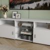 TV Stand for 32-60 inch TV, Modern Television Table Center Media Console with Drawer and Led Lights