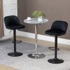 HOMCOM Adjustable Swivel Bar Stools Velvet-Touch Fabric Soft Upholstery Black