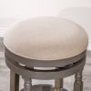 Palmer Lake 30" Bar Stool, Weathered Gray Finish, Beige Fabric Seat