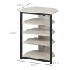 HOMCOM Corner TV Stand Entertainment Center for 29 Inch TVs with Storage Shelves Wooden & Steel Grey for Living Room