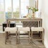 4-Piece Bar Table Set with Power Outlet, Dining Bar Table and Chairs Set,Bar Table Set with 3 Padded Stools for Living Room, Dining Room, Game Room