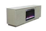 Bridgevine Home Stardust 73 inch Fireplace TV Stand for TVs up to 85 inches, Sandstone Finish