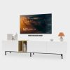 [Video] TV Console with Big Storage Cabinets, Modern TV Stand with Yellow and Ivory Contrasting Colors