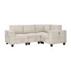 4-Piece Modular Sectional with Storage Seats, Side Pockets