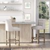 HOMCOM Set of 2 Modern Bar Stools Tufted Upholstered Rubber Wood Legs Beige
