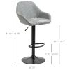 HOMCOM Adjustable Bar Stools Set of 2, Swivel Barstools with Footrest and Back, PU Leather, for Kitchen Counter and Dining Room, Gray