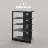 HOMCOM TV Stand, Entertainment Center with Storage Shelves and Steel Frame for Living Room, Black