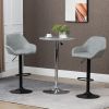 HOMCOM Adjustable Bar Stools Set of 2, Swivel Barstools with Footrest and Back, PU Leather, for Kitchen Counter and Dining Room, Gray