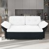 Convertible Pull Out Sofa Bed Queen Size, 3-in-1 Convertible Sleeper Couch with Thicked Cushions and Side Storage
