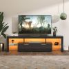 FashionTVstandTVcabinet,EntertainmentCenter,TVstationTV console,media console,with LEDlight belt,light belt remote control,toughenedglassshelf