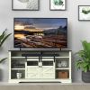 Farmhouse TV Stand with Sliding Barn Door & Drawer, 75" Rustic Entertainment Center for TVs up to 75", Buffet Storage Cabinet for Living Room