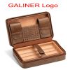 GALINER Cigar Humidor Case Charuto Cedar Wood Leather Travel Humidor Humidifier Set Gift Box (Without Lighter Cutter)