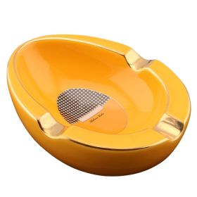 Large Ceramic Cigar Ashtray Home Round Living Room Creative 3 Cigar Holder Stand Cenicero For Cigar Tobacco Cigarette Ashtrays (Color: LIGHT GREY)