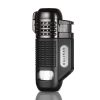 GALINER Metal Cigar Lighter Gas Butane Portable Windproof 4 Jet Torch Lighters Pocket Smoking Cigar Burner Isqueiro