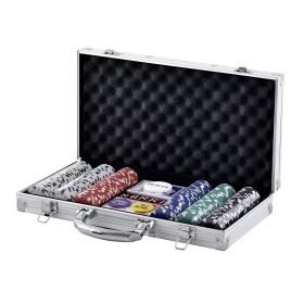 VEVOR Poker Chip Set, 300-Piece Poker Set, Complete Poker Playing Game Set with Aluminum Carrying Case, 11.5 Gram Casino Chips, Cards (Default: Default)