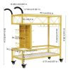 Bar Cart Gold, Home Bar Serving Cart, Beverage Cart with 2 Shelves Wine Rack, Glass Holder, Brake Rolling Kitchen Cart for Bar, Dining Room