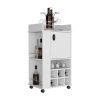Fraser Bar Cart with Six Built-in Wine Rack and Casters