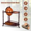 Vintage Globe Rolling Wine Bar Cart With Extra Shelf