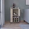 Fraser Bar Cart with Six Built-in Wine Rack and Casters