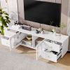 70.9" Modern TV Stand for TVs up to 75 Inches,Entertainment Center with Glass Door,4 Drawers and 2 Cabinets
