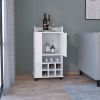 Fraser Bar Cart with Six Built-in Wine Rack and Casters