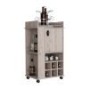Fraser Bar Cart with Six Built-in Wine Rack and Casters