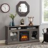 Retro TV Stand for 65'' TV, TV Console Cabinet with Storage, Open Shelves Entertainment Center for Living Room and Bedroom